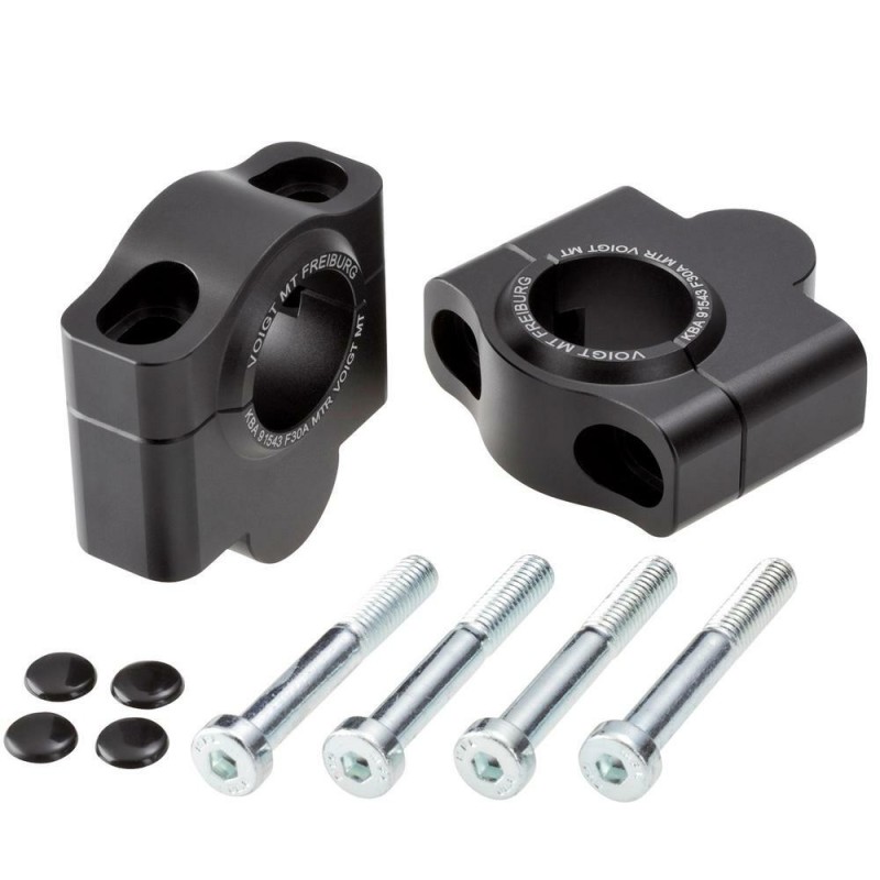 Voigt-MT Handlebar risers 30mm | KTM 990 LC 8 Super Moto / R / T with ABE certificate black anodized