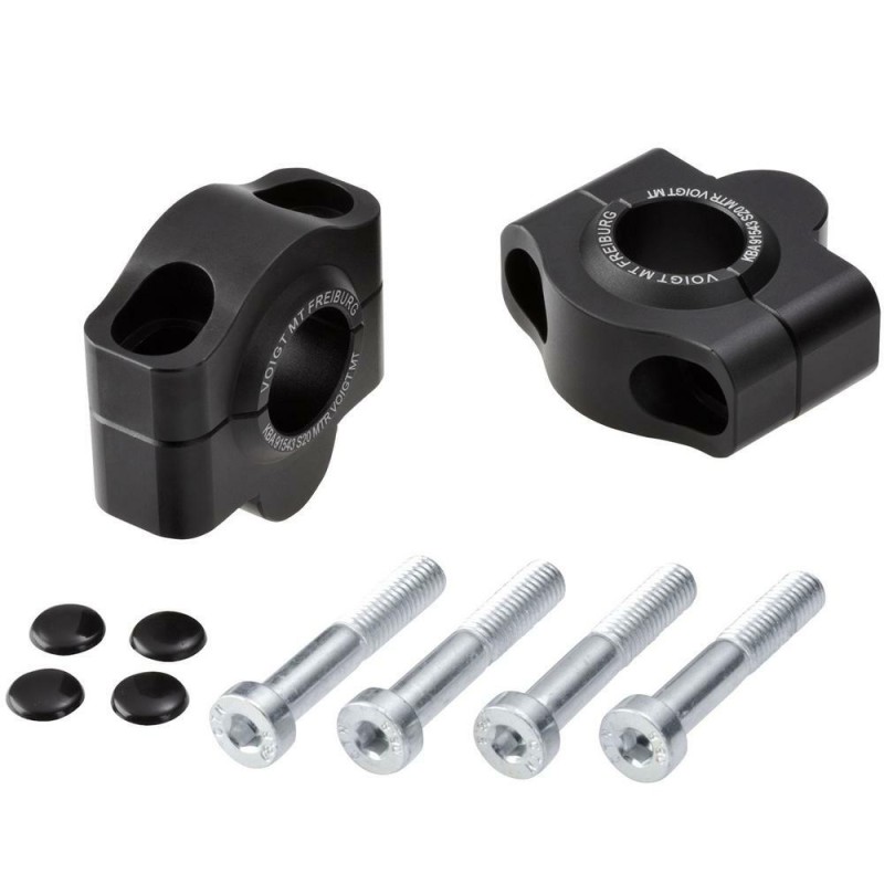 Voigt-MT Handlebar risers 20mm | Suzuki DL 1000 V-Strom (WVBS) 01-07 black anodized