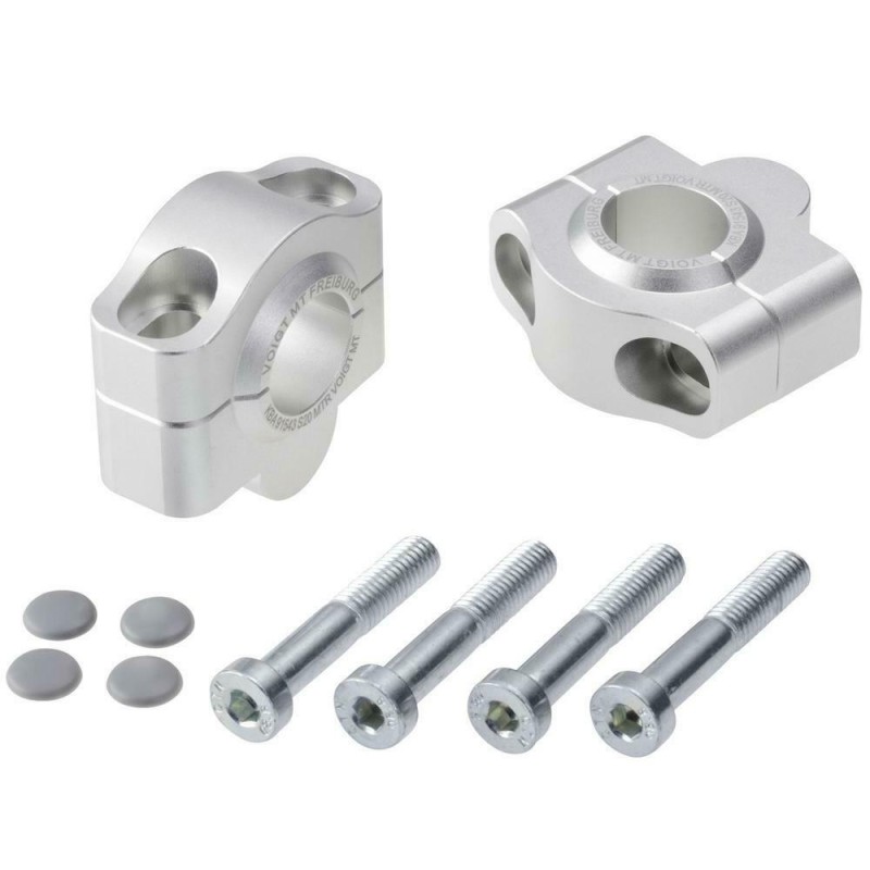 Voigt-MT Handlebar risers 20mm | Suzuki DR 125 S (SF44A) 94-03 silver anodized