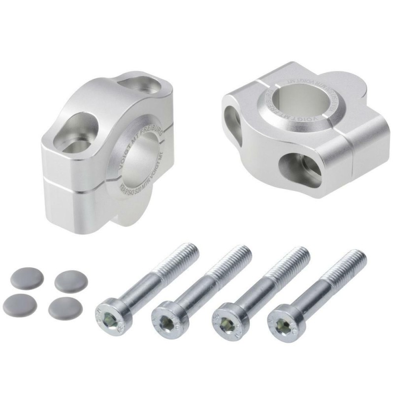 Voigt-MT Handlebar risers 20mm | Yamaha TDR 125 (3SH) 93-98 silver anodized