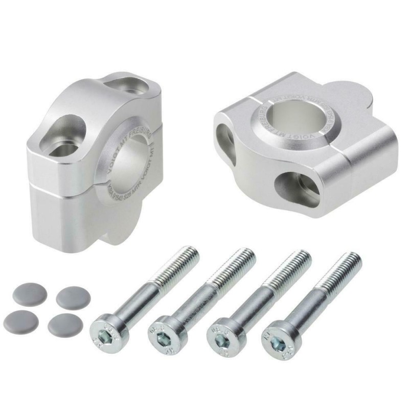 Voigt-MT Handlebar risers 25mm | Aprilia Pegaso 650 Cube (ML) 96-99 silver anodized