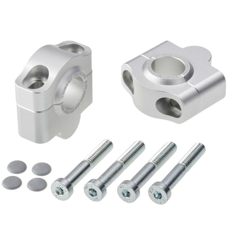 Voigt-MT Handlebar risers 25mm | Honda CB 600 F Hornet (PC36) 02-06 silver anodized