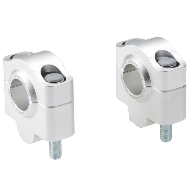 Voigt-MT Handlebar risers 25mm | Kawasaki KE 175 (KE175D) 79-83 silver anodized