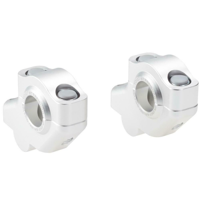 Voigt-MT Handlebar risers 30mm with offset 21mm | BMW K 100 RS (BMW100) 83-92 silver anodized