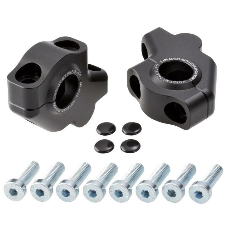 Voigt-MT Handlebar risers 30mm with offset 21mm | Honda XL 350 R (ND03) 84-87 black anodized