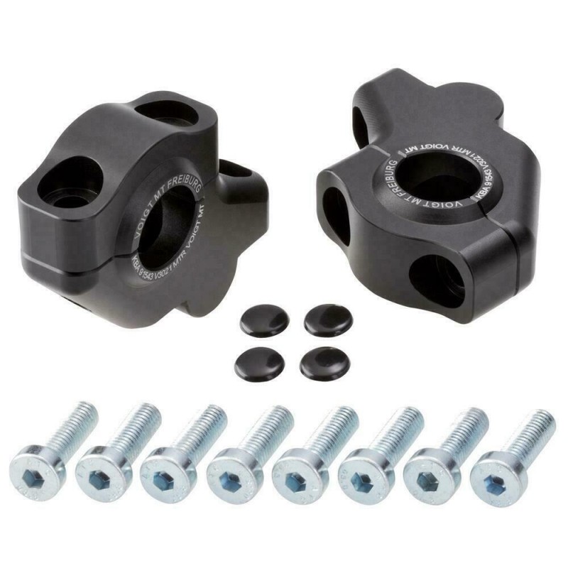 Voigt-MT Stuurverhogers 30mm (verspringing) 21mm | Yamaha DT 125 RE (DE06) 00-04 zwart