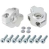 Voigt-MT Handlebar risers 30mm with offset 21mm | BMW R 100 CS (BMW247) 81-93 silver anodized