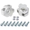 Voigt-MT Handlebar risers 30mm with offset 21mm | BMW F 650 GS Twin 07-12 silver anodized