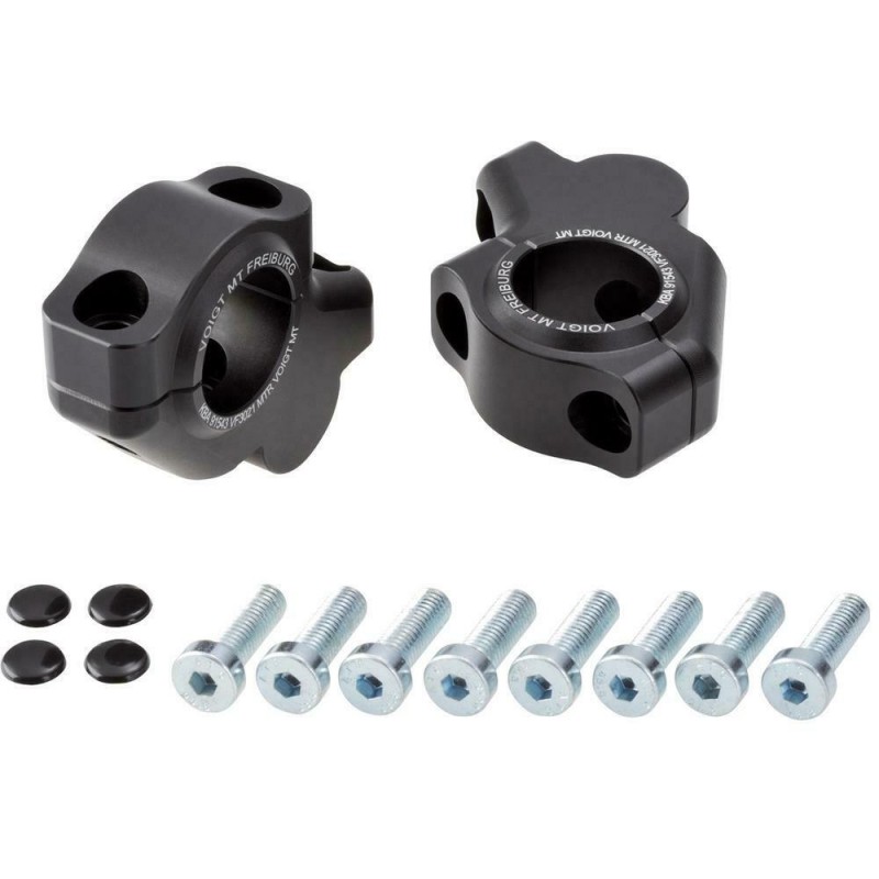 Voigt-MT Handlebar risers 30mm with offset 21mm | KTM 1050 Adventure 14-16 black anodized