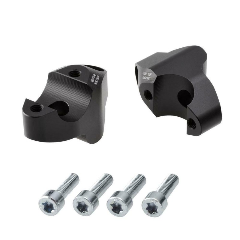 Voigt-MT Handlebar risers 30mm with offset 19mm | KTM 1090 Adventure 17- black anodized