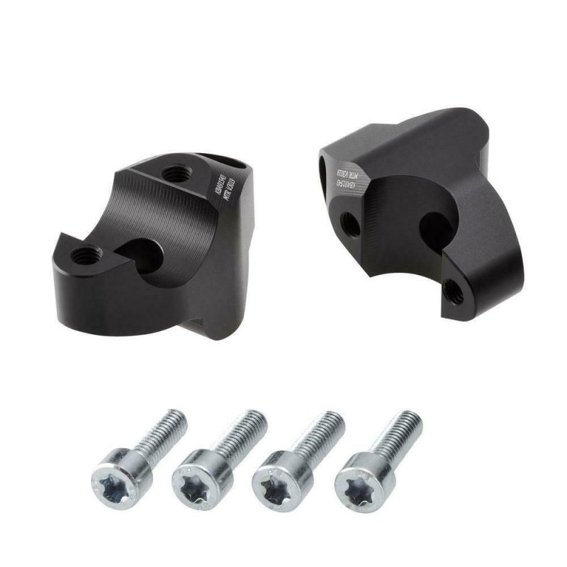 Voigt-MT Handlebar risers 30mm with offset 19mm | KTM 1290 Super Adventure R 17- black anodized