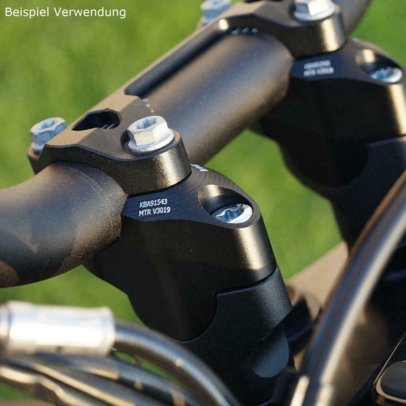 Voigt-MT Handlebar risers 30mm with offset 19mm | KTM 1290 Super Adventure R 17- black anodized