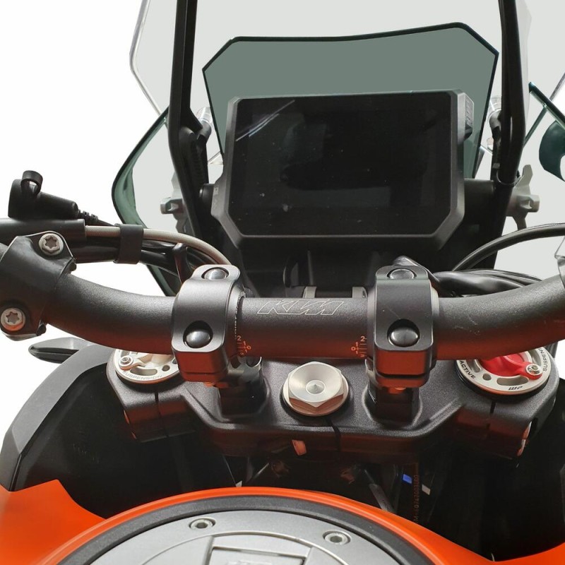 Voigt-MT Handlebar risers 30mm with offset 21mm | KTM 1290 Super Adventure S 17- black anodized