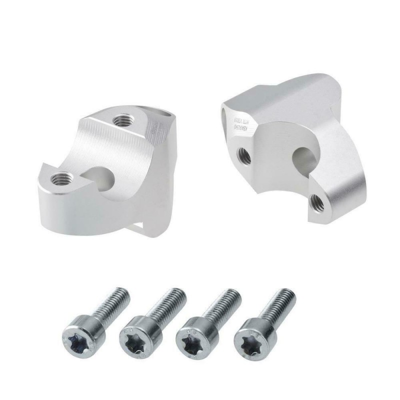 Voigt-MT Handlebar risers 30mm with offset 19mm | KTM 690 Duke 16- silver anodized