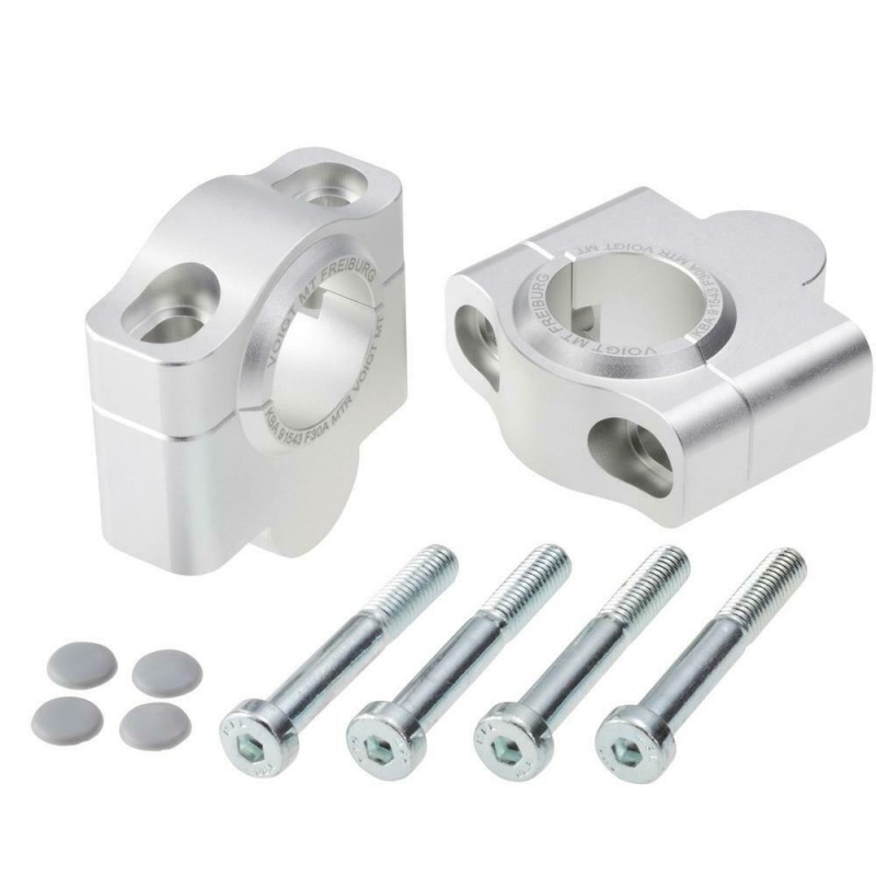 Voigt-MT Handlebar risers 30mm | Zero DS Dual Sport / S Sport / SR Performance Sport silver anodized