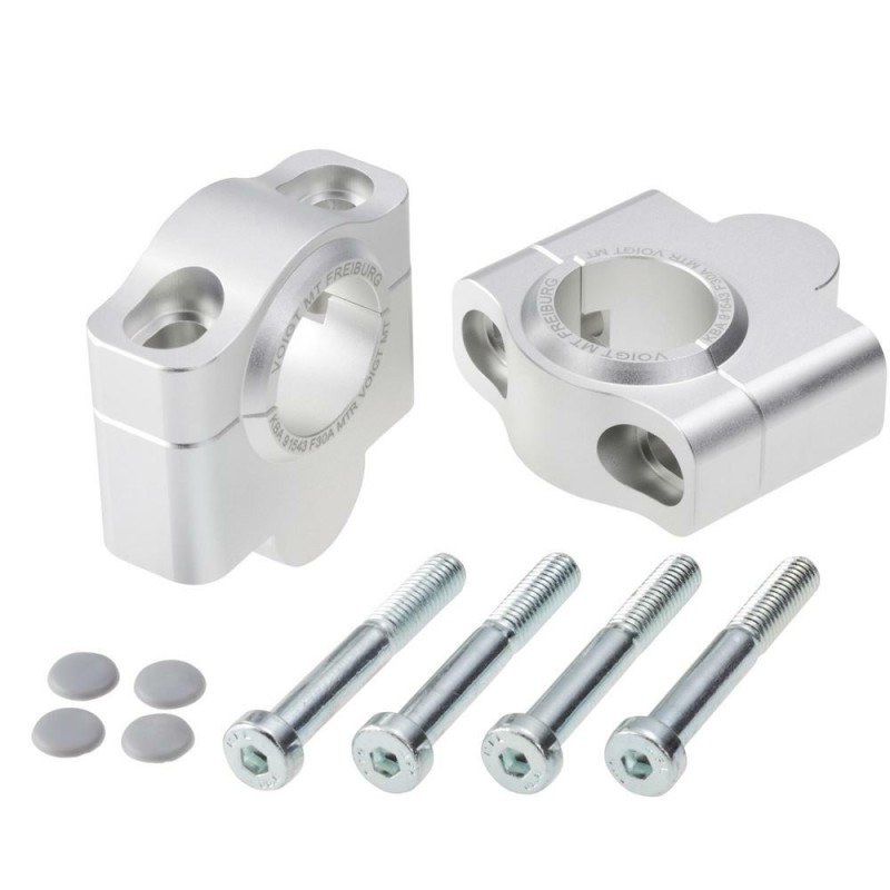 Voigt-MT Handlebar risers 30mm | Yamaha Tracer 900 & Tracer 900 GT (RN57) silver anodized