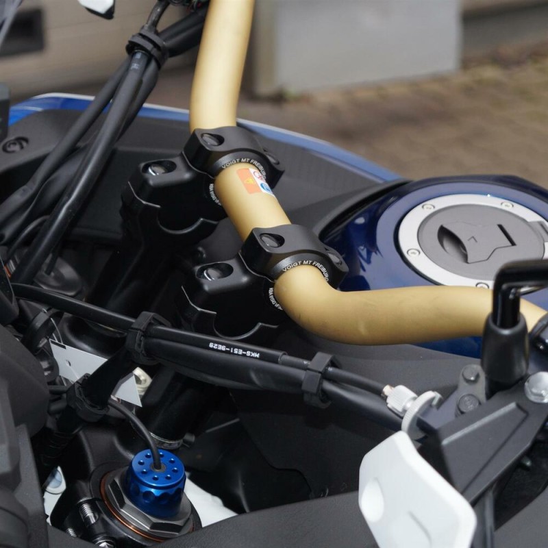 Voigt-MT Handlebar risers 30mm with offset 21mm | CRF1100L Africa Twin & Adventure Sports from 2020 silver anodized