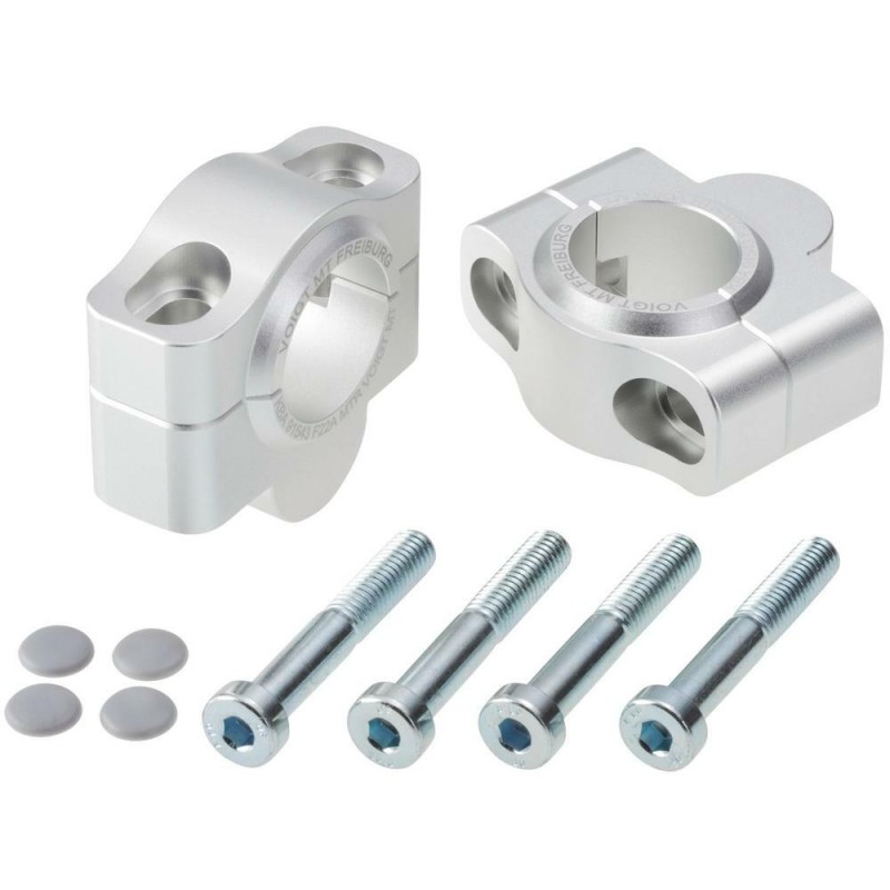 Voigt-MT Handlebar risers 20mm | Aprilia RX 125 (KX) 19- silver anodized