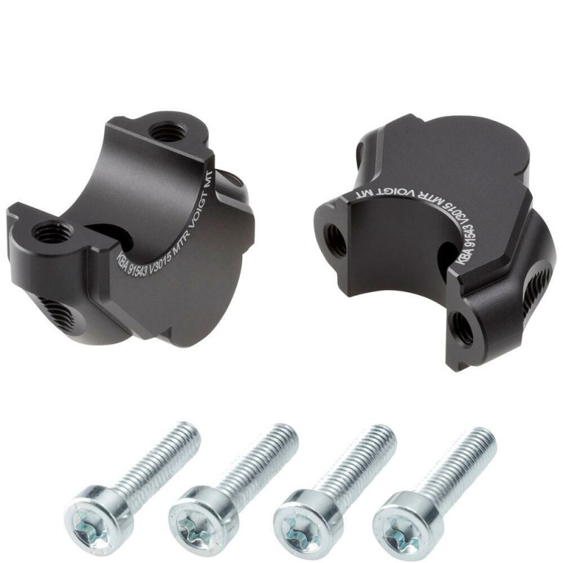 Voigt-MT Handlebar risers 30mm and 15mm closer | BMW F 800 GS Adventure black anodized