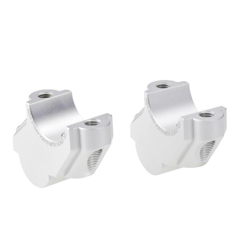 Voigt-MT Handlebar risers 30mm and 15mm closer | BMW R 1200 GS Adventure 2005-2008 silver anodized