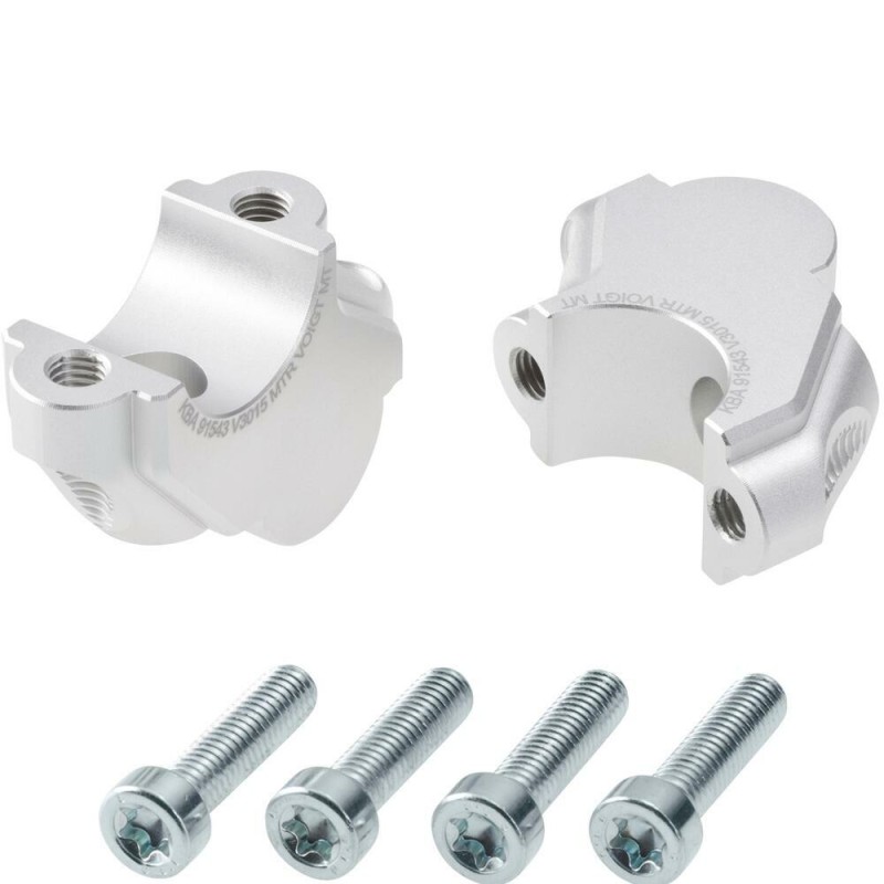 Voigt-MT Handlebar risers 30mm and 15mm closer | BMW R 1200 GS Adventure 2005-2008 silver anodized
