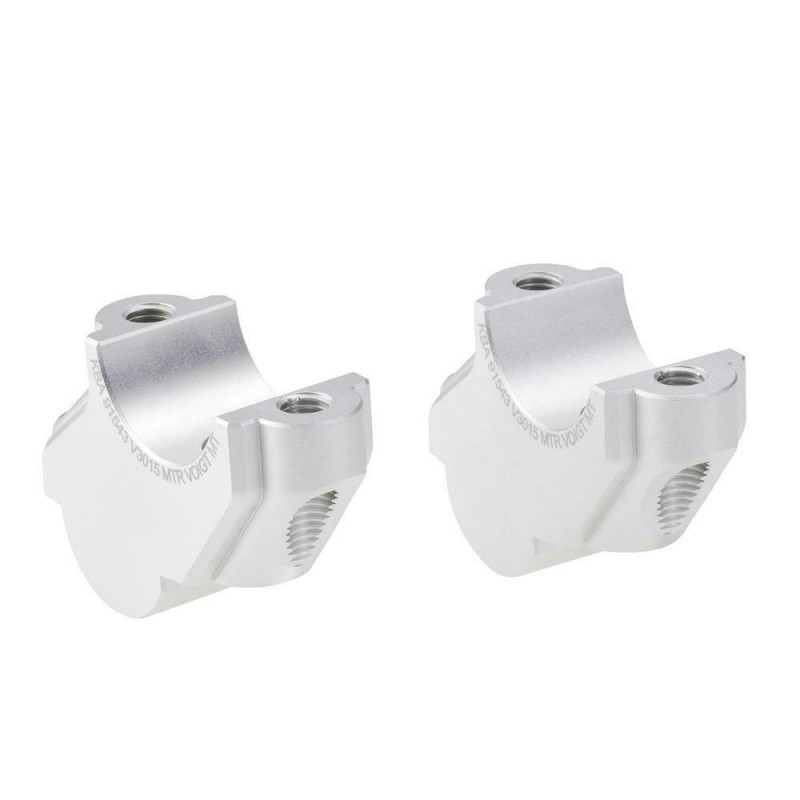 Voigt-MT Handlebar risers 30mm and 15mm closer | BMW R 1200 GS Adventure 2005-2008 silver anodized