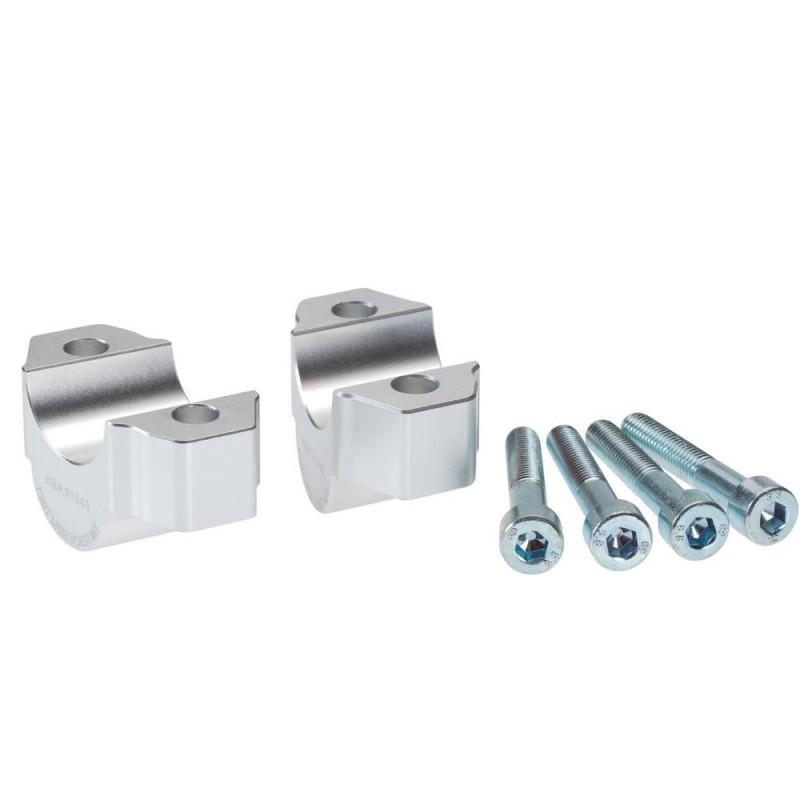 Voigt-MT Handlebar risers 20mm | Yamaha XT 1200 Z Super Tenere (DP04 & DP07) 2013-2020 silver andoized