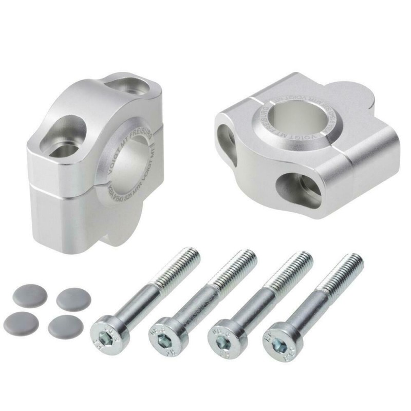 Voigt-MT Handlebar risers 25mm | BMW G 650 GS / Sertão silver anodized