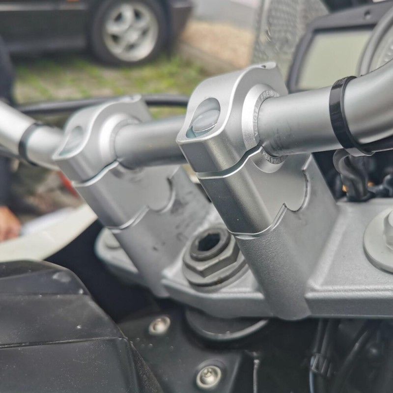 Voigt-MT Handlebar risers 30mm | BMW G 650 GS / Sertão silver anodized