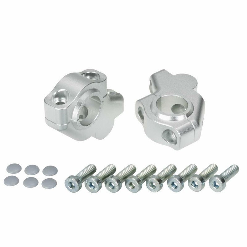 Voigt-MT Handlebar risers 30mm with offset 21mm | Triumph Bonneville Bobber& Speedmaster silver anodized