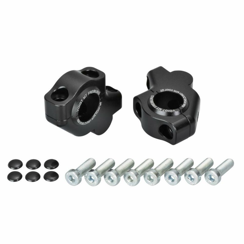 Voigt-MT Handlebar risers 30mm with offset 21mm | Yamaha XVS 650 / 650 A / 650 A Classic black anodized