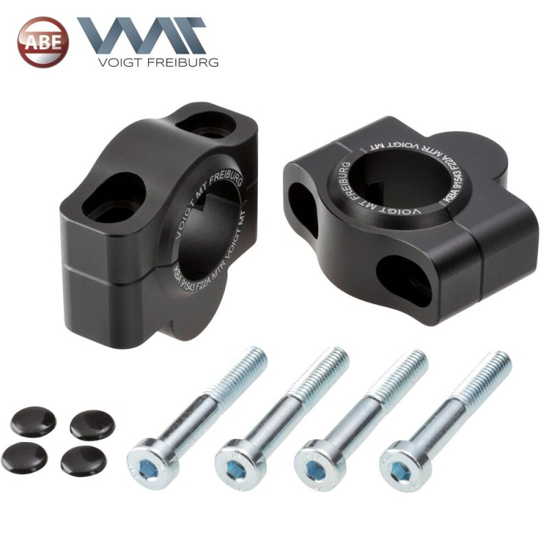 Voigt-MT Stuurverhogers 20mm | Kawasaki Z900RS & Z900RS Café with TÜV certificate (ABE) zwart