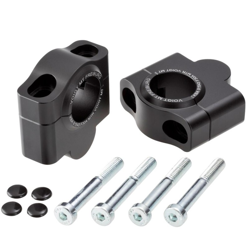 Voigt-MT Handlebar risers 30mm | Ducati Multistrada 1000S DS 2005-2006 black anodized
