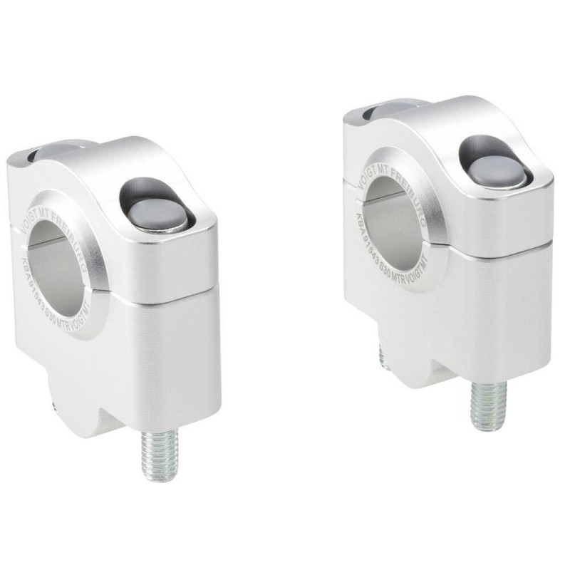 Voigt-MT Handlebar risers 30mm | Royal Enfield Himalayan Models from 2016 silver anodized