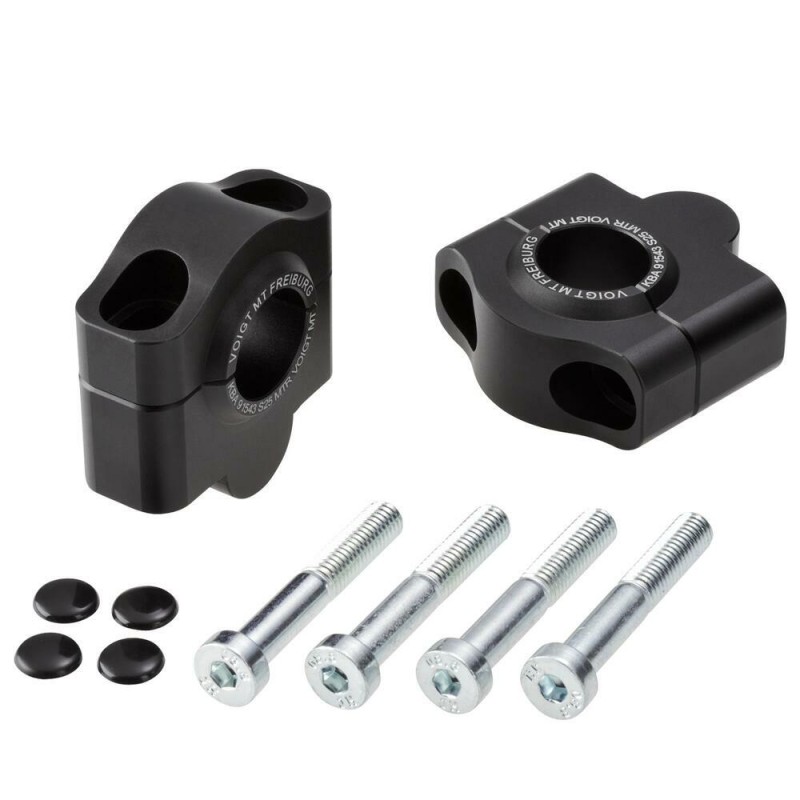 Voigt-MT handlebar risers 25mm | Royal Enfield Interceptor 650 from 2019 black anodized