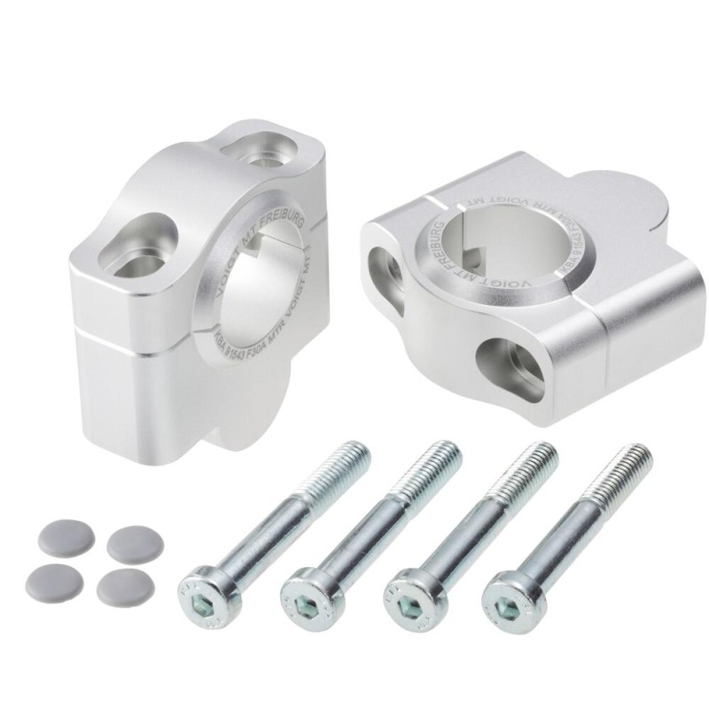 Voigt-MT handlebar risers 30mm | KTM 890 / L / R / Rally Adventure 21- silver anodized