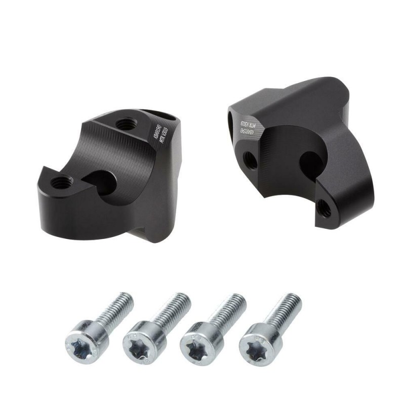 Voigt-MT handlebar risers 30mm with offset 19mm | KTM 890 Adventure / L / R / Rally 21- black anodized