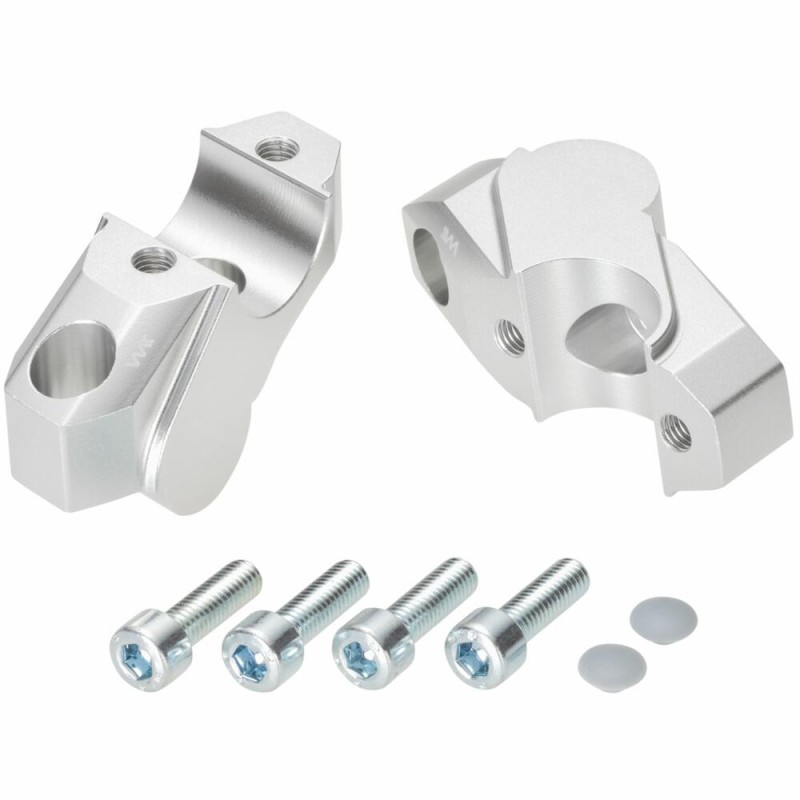 Voigt-MT Handlebar risers 30mm with offset 25mm | Yamaha MT-09 (RN29 and RN43) 2013-2020 silver anodized