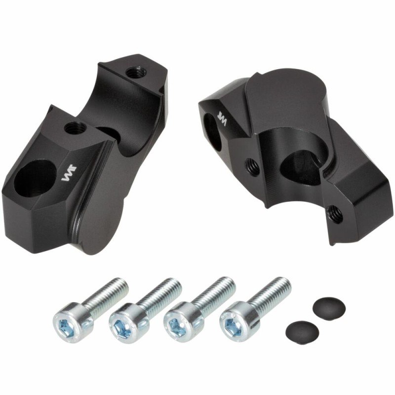 Voigt-MT Handlebar risers 30mm with offset 25mm | Yamaha XT 1200 Z Super Ténéré (DP04 & DP07) 2013-2020 black anodized