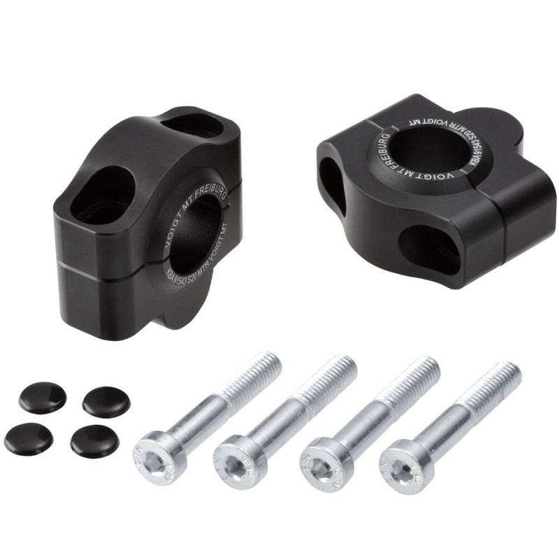 Voigt-MT Handlebar risers 20mm | Kawasaki Z125 17- black anodized