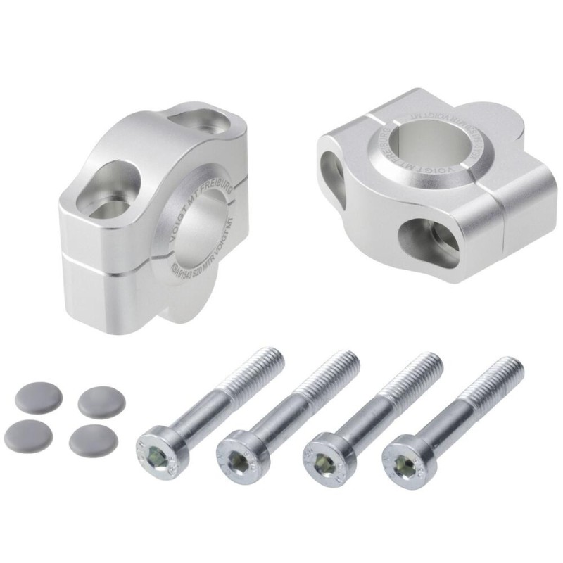 Voigt-MT Handlebar risers 20mm | Kawasaki Z650RS silver anodized
