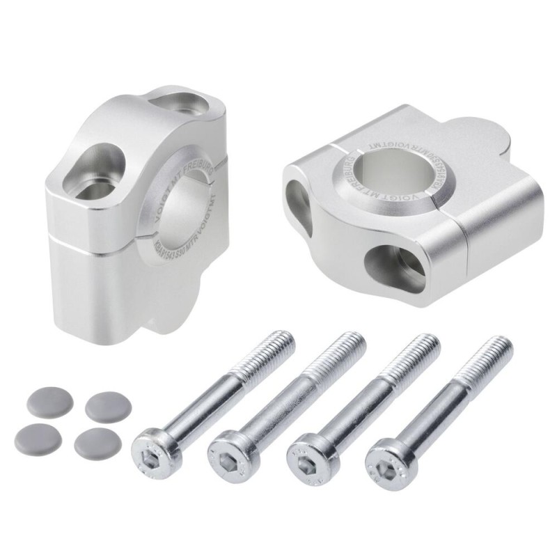 Voigt-MT Handlebar risers 30mm | Kawasaki Z650RS silver anodized