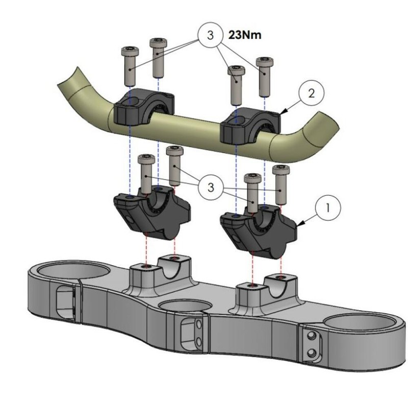 Voigt-MT handlebar riser with offset | Honda NT 1100 (SC84) 2022->
