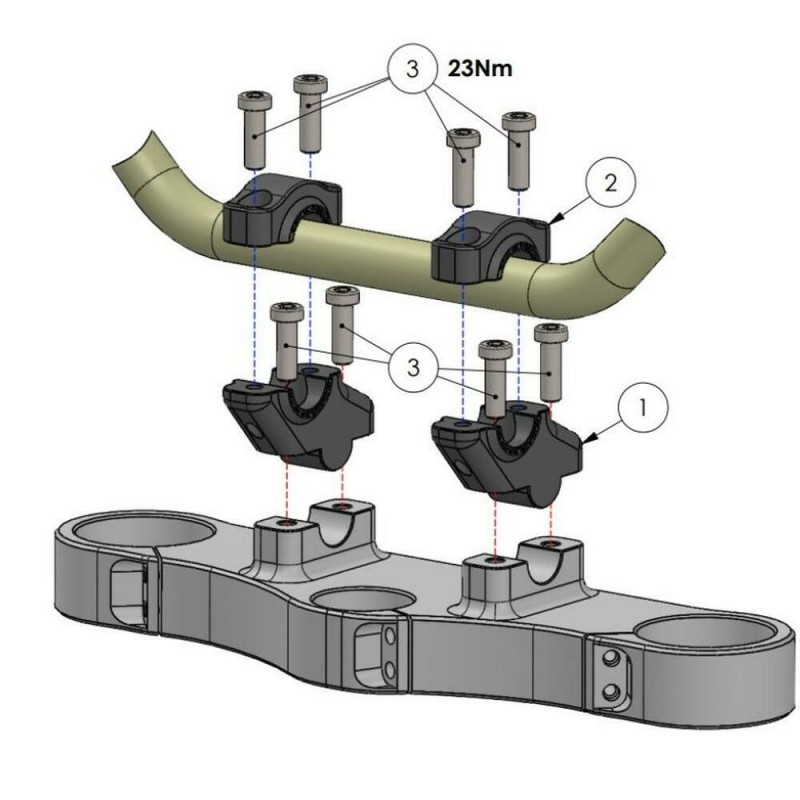 Voigt-MT handlebar riser with offset | Benelli Tornado 600 S (P25) 13-16