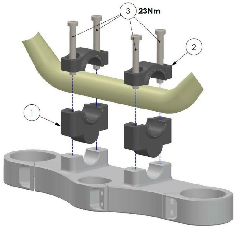 Voigt-MT handlebar risers 25mm | Ducati M 620 Monster i.E. (M 4) 01-05