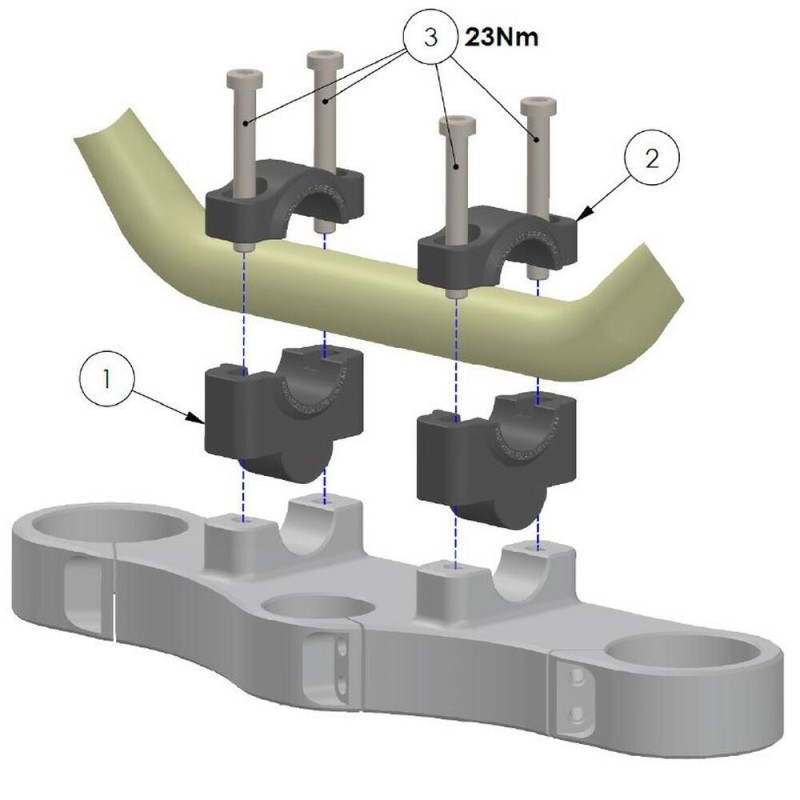 Voigt-MT handlebar risers 25mm | Ducati M 695 Monster (M4) 06-08