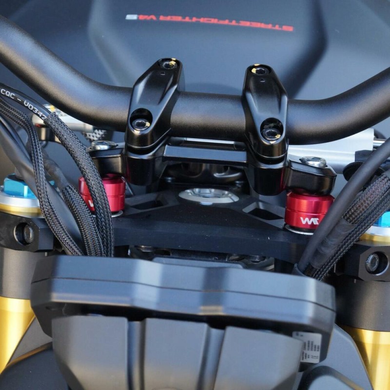 Voigt-MT handlebar riser 20mm | Ducati Streetfighter V2 2022- black anodized