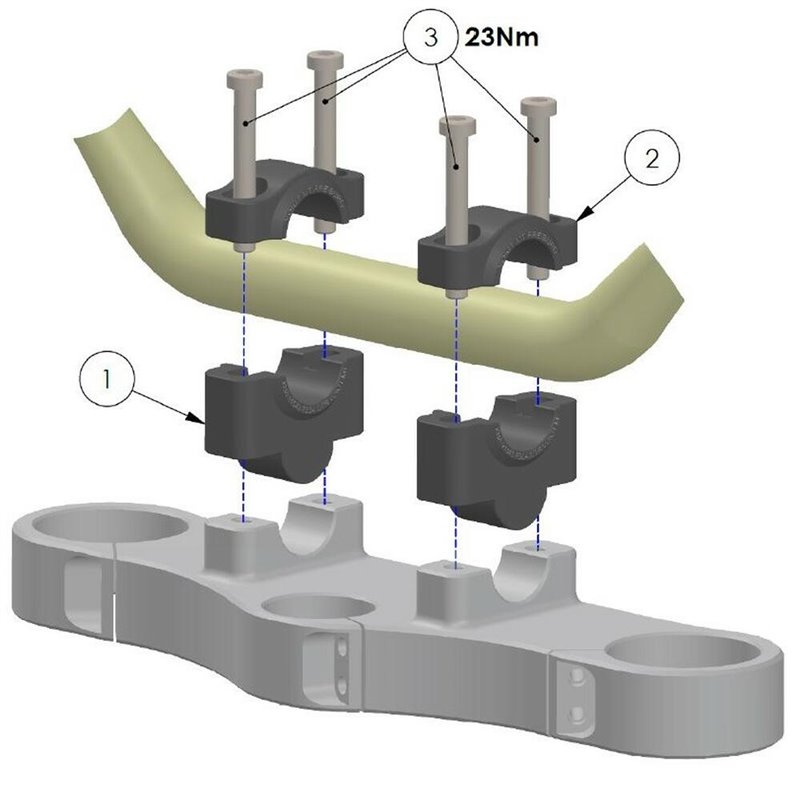 Voigt-MT handlebar riser 20mm | Mash Two Fifty 250 14-16