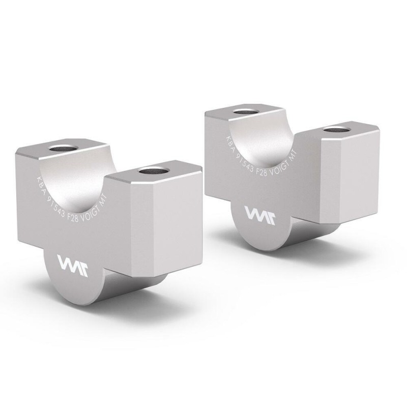 Voigt-MT handlebar riser 28mm | Yamaha Tracer 900 & Tracer 900 GT (RN57) Silver anodized