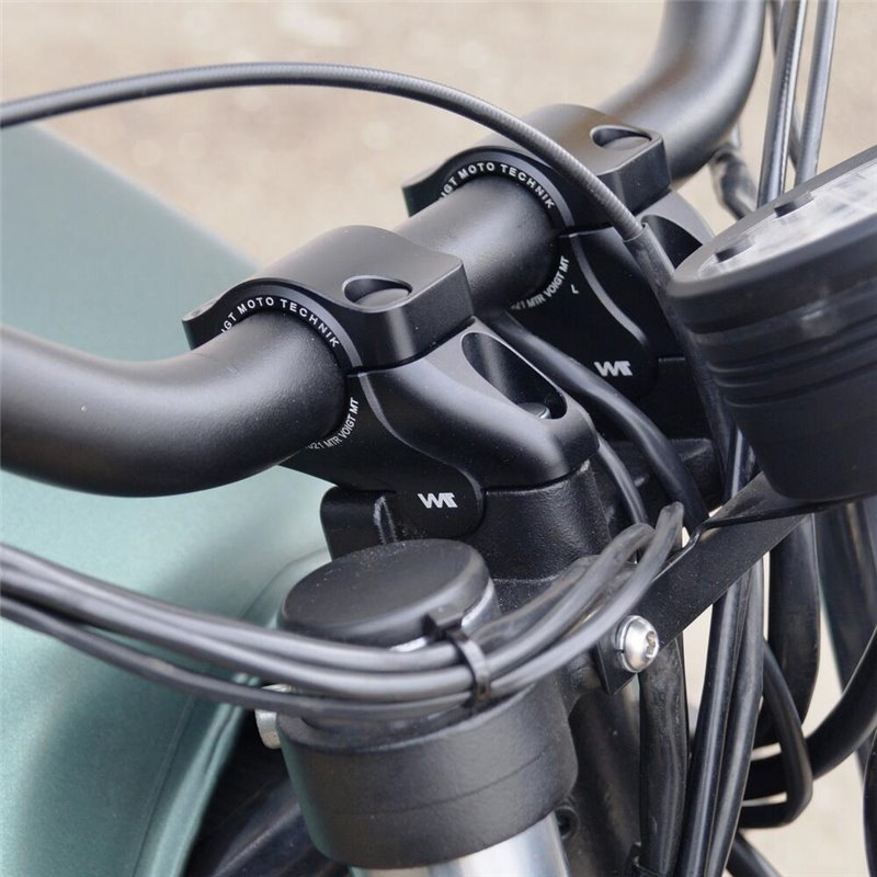 Voigt-MT Handlebar adapter (verspringing) to Fat-Bar from 22.2mm (7/8 ) to 28.6mm (1 1/8 ) handlebar with ABE certificate zwart